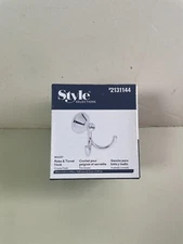 Style Selections Bailey Robe & Towel Hook in Chrome Double Hook #2131144