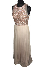 195 VICCI long blush nude dress BNWT UK 10 ballgown evening gown sequin tulle