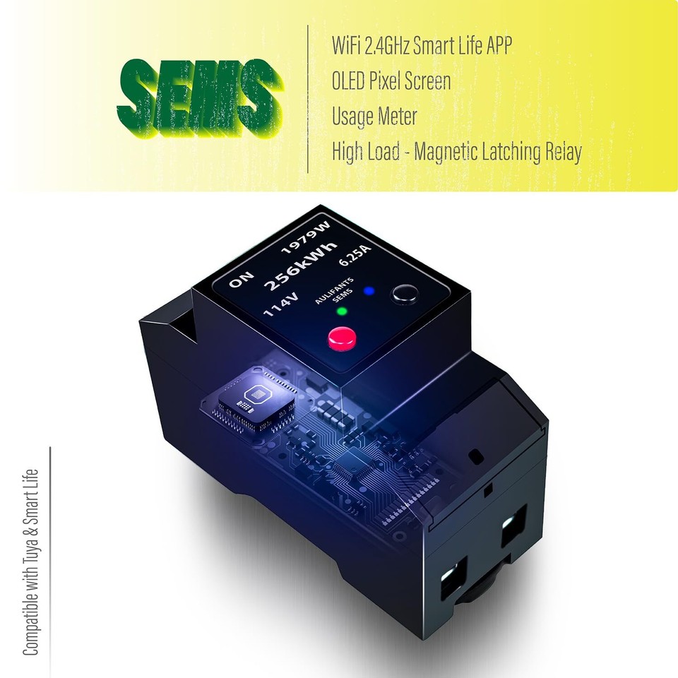 Smart Electricity Energy Usage Watt Monitor Meter Breaker Switch