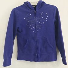 THE NORTH FACE Girls Purple Logo Hoodie Size Medium Star Constellation