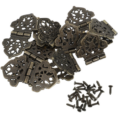 10 Pcs Hinge Hinges for Cabinet Doors Vintage Decor Retro Brass Jewelry Boxes