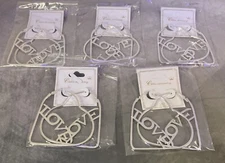 Womens Fashion Love Earrings Heart Shape Silver Tone 5 pcs Jewerly