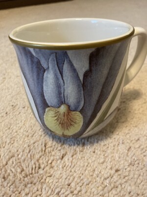Williams Sonoma Exclusive 2013 Jardin Des Fleurs Mug Grey Floral Tea Coffee