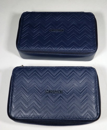 Trousse De Toilette De Voyage Missoni Delta One - Dimensions 7" X 4.25" X 2" - Bleu Marine