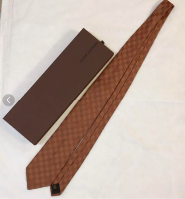 Louis vuitton tie Louis Vuitton Damier dark brown Men Silk 100