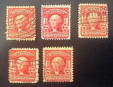 GEORGE WASHINGTON POSTAGE STAMP - 2 CENTS , 1932 Bicentennial - USED - Lot of 5 