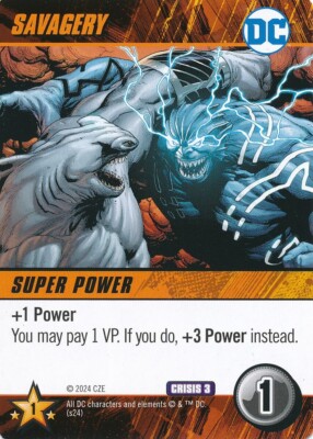 SAVAGERY DC Comics Deck Building Game card CRISIS 3 KING SHARK CHONDRAKHA