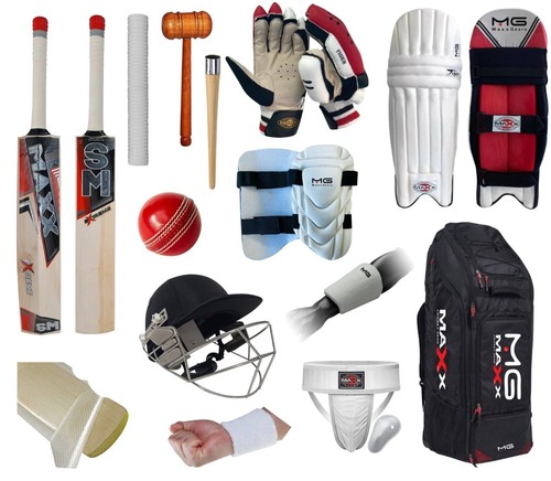 Maxx 13pcs Adult Cricket Set Leg pads Gloves Bat 2.8 -2.15lb Kit Bag Helmet Ball - Picture 2 of 34