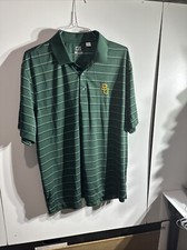 Cutter buck BU Baylor University Logo Polo Shirt Golf XXL Green Outdoors Striped
