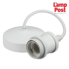 ML 8271MW 6" E27 Screw Vintage Ceiling Pendant Light Set - Matt White