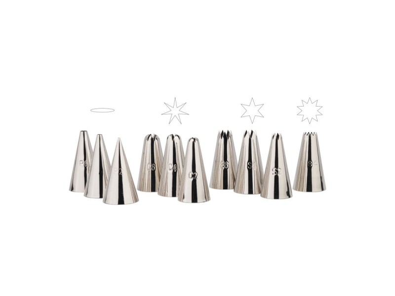 10 BECCUCCI BECCUCCIO SACCA POCHE CORNETTI PUNTE BOCCHETTE INOX DECORARE DOLCI