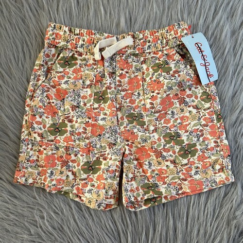 Cat & Jack Fall Floral Shorts Toddler Girls Size 3T Pull On Bottoms Pockets NEW