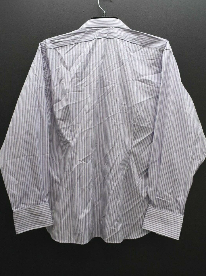 Camisa de vestir Holland & Sherry para hombre rayas lápiz manga larga púrpura con botones XL Foto 2 de 4