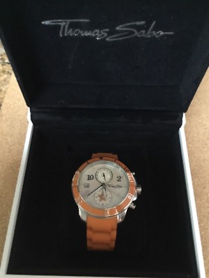 Montre Thomas Sabo Glam & Soul Sur Bracelet Silicone Orange - Occasion Excellent état, Avec Boîte