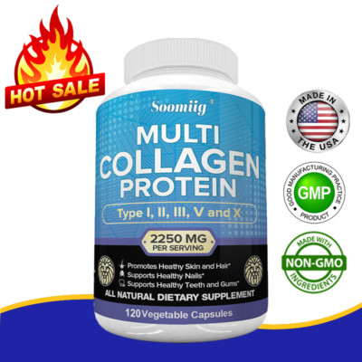Multi Collagen Capsules -  Supports Healthy Skin, Hair & Nails,Antioxidant