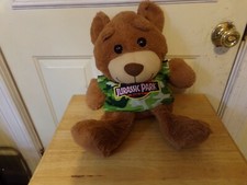 RARE PLUSH DOLL FIGURE UNIVERSAL STUDIOS JURASSIC PARK SOFT BROWN TEDDY BEAR TOY