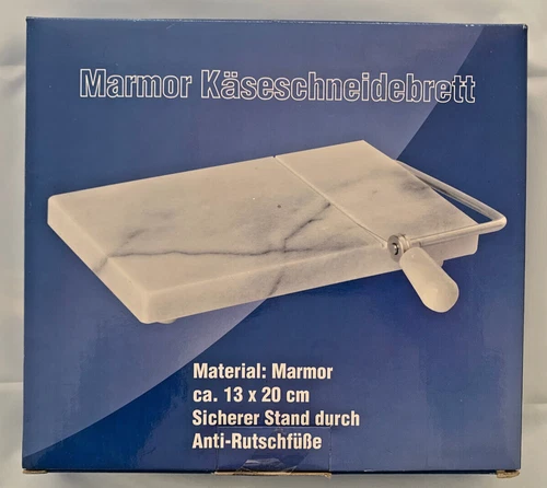 Marmor-Käseschneidebrett, ca. 13 x 20 cm mit 2 Ersatzdrähten und Anleitung