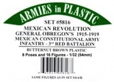 ARMIES IN PLASTIC 5816 MEXICAN REVOLUTION GENERAL OBREGON'S 3RD RED BATTALION