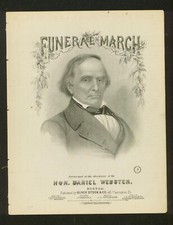 1861 Funeral March Daniel Webster - Beethoven - Original Sheet Music Lithograph