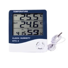 HOMESMART White Blue Thermometer Clock with Alarm Calender Features Gift