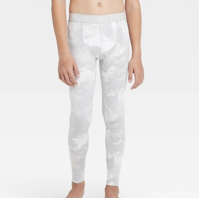  All in Motion Boys' Fitted Performance Tights - Light Gray XS