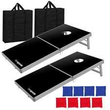 4 x 2FT Aluminium Cornhole Pro Regulation Size Bean Bag Toss Game Set Foldable