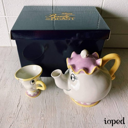 Disney Beauty And The Beast Mrs. Potts Chip Tea Cup Teapot Set White
