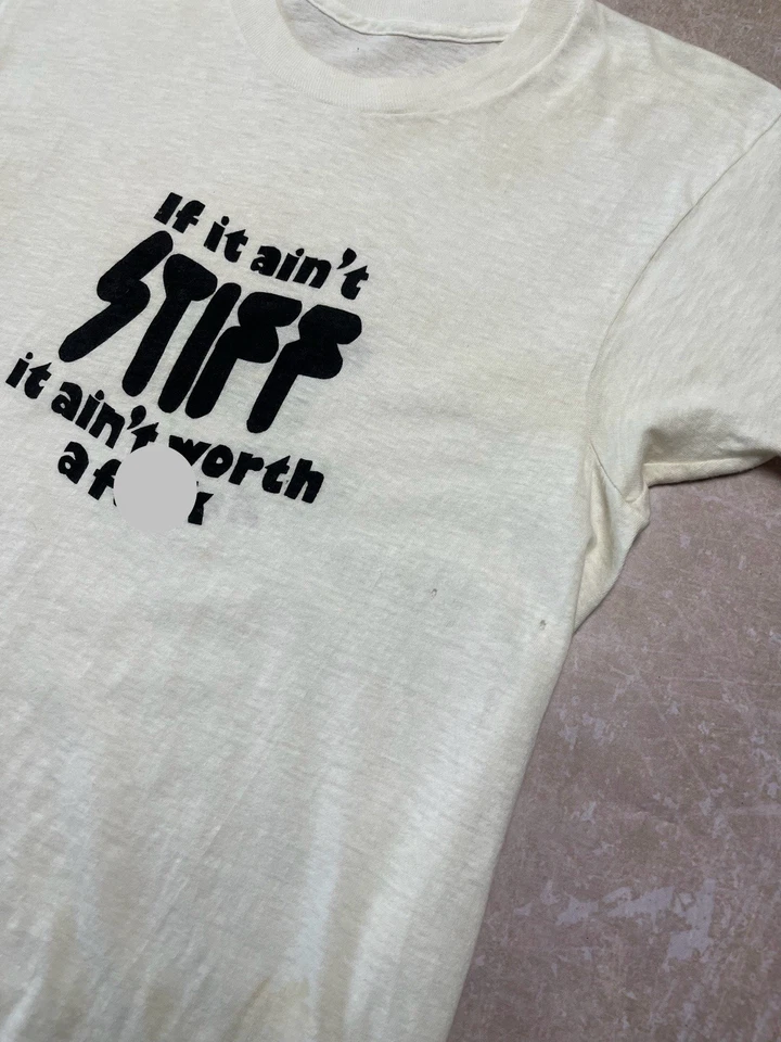 True Vintage 1970s Stiff Records Punk Rock T-Shirt The Damned Elvis Costello - Image 3 of 4