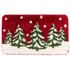 Christmas Bath Mat for Bathroom Fluffy Absorbent Microfiber Tree