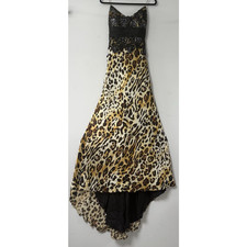 SHERRI HILL Silk Leopard Print Dress Animal Print Sleeveless Size 14