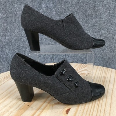 Studio Works Boots Womens 7.5 M Boston 2 Ankle Bootie Gray Cap-Toe Cone Heels