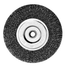 OSFTBVT 6in Wire Wheel Brush for Bench Grinder, Coarse Crimped Steel Black