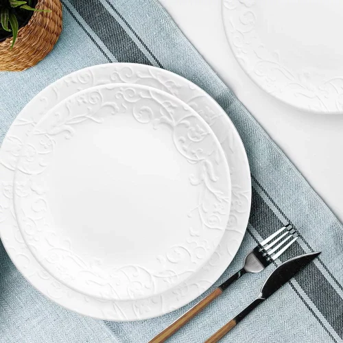 New Corelle Embossed Bella Faenza 18-Piece Dinnerware Set 1114999 - Image 2 of 4