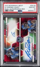2023 BOWMAN UNIVERSITY BEST DUAL AUTO JAXSON DART/QUINSHON JUDKINS 4/10 PSA 10