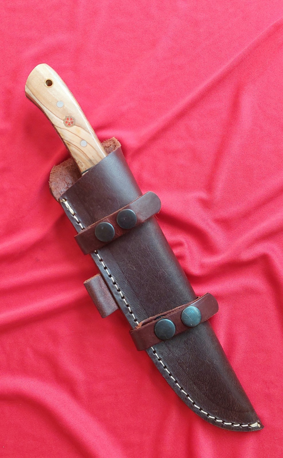 12" CFK-iPak Thick Full TANG D2 Steel, Finger Groove Laynard Hole Leather Sheath