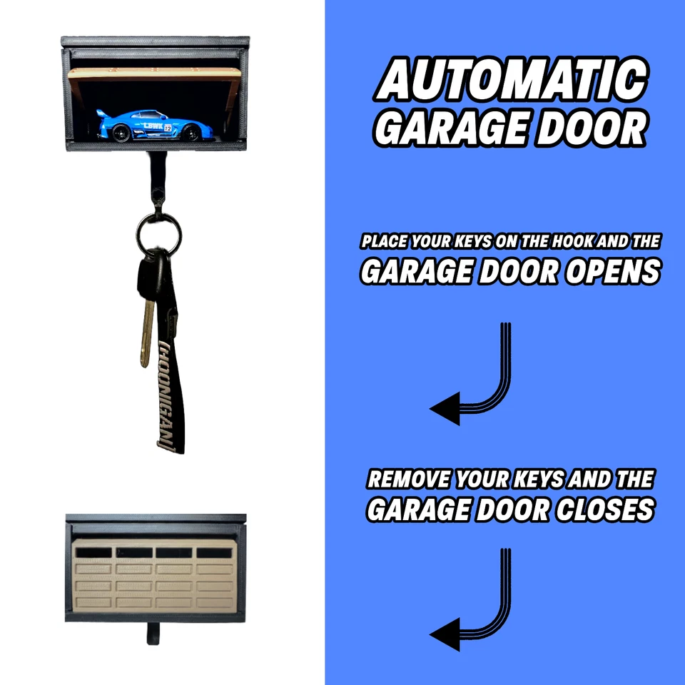 Porta llaves garaje coche con puerta abierta, garaje Hot Wheels Foto 2 de 4