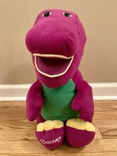 Vintage Fisher Price Jumbo Plush Talking Barney The Dinosaur 2001
