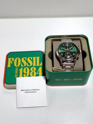 Neue Fossil Herrenuhr Damenuhr Bennett 45 mm Edelstahl grün Armbanduhr