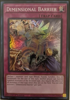 YuGiOh Dimensional Barrier Super Rare 1st Edition RA01-EN072