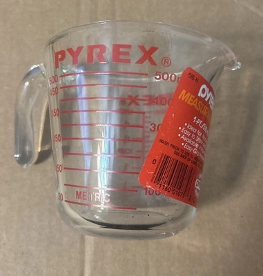 Pyrex Glass Measuring Cup 2-Cup + Metric 6001075 Essentials Mixing Pouring NEW