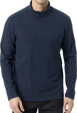 Bass Co Men's Quarter Zip Mock Neck Pullover Navy Activewear Top Size S