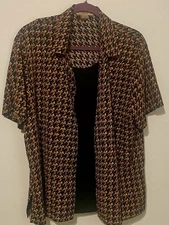 Notations Women's Blouse Size XL Fall Colors Geometric Pattern Very Nice!
