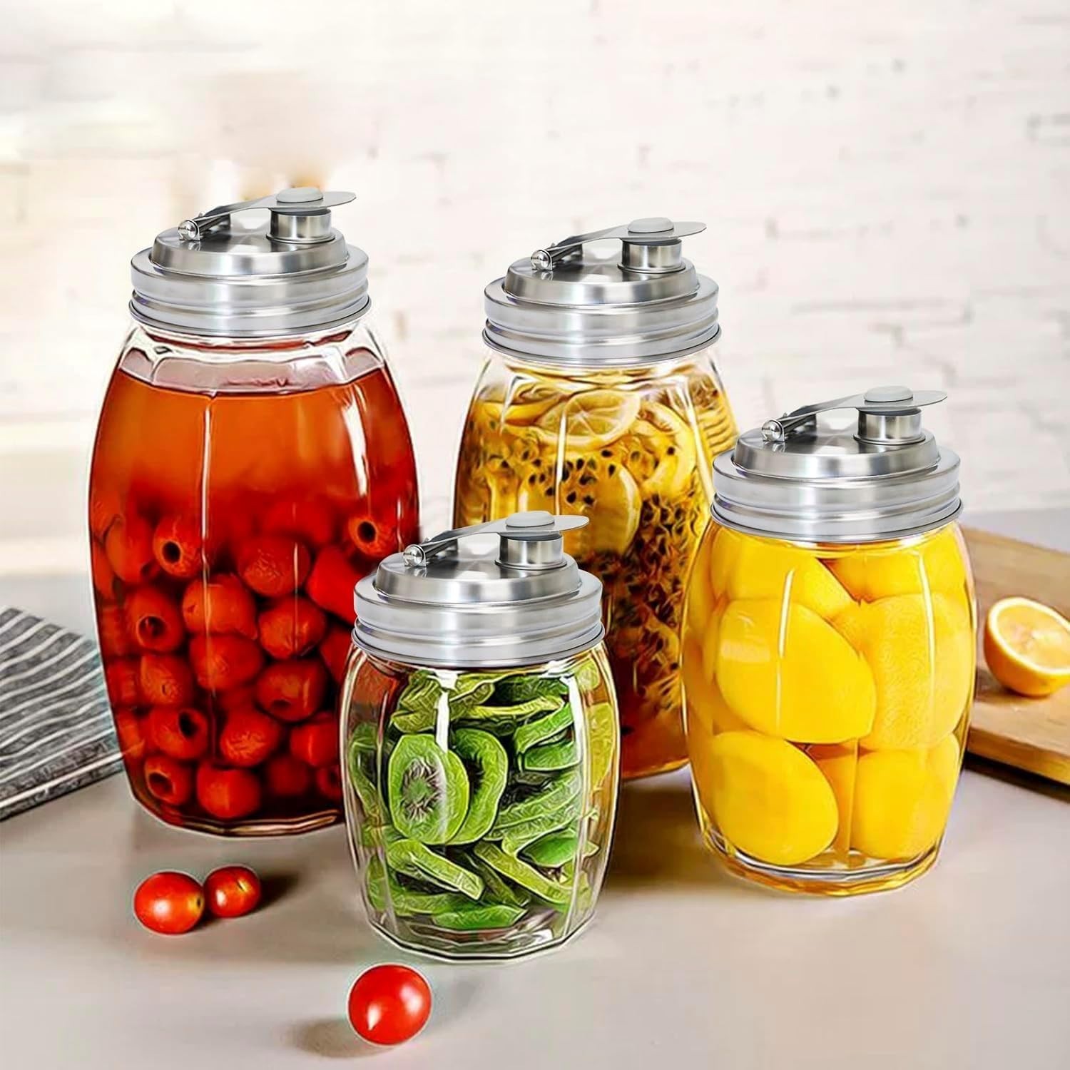 2PCS Mason Jar Pour Spout Lids Stainless Steel Flip Cap Leak-Proof Regular