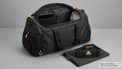 Rheinberg Reisetasche Sporttasche Schwarz Orange   mit Tabletfach & Nassfach NEU