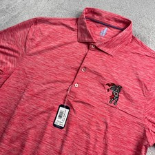 Johnnie-O Huron Featherweight Red Heather Polo Shirt Mens Medium JMP04690 UPF 50