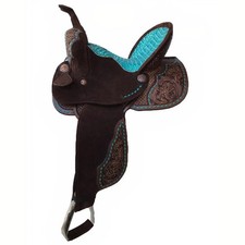 Horse Saddle Barrel Racing Western Trail Leather Equestrian Turquoise Alligators
