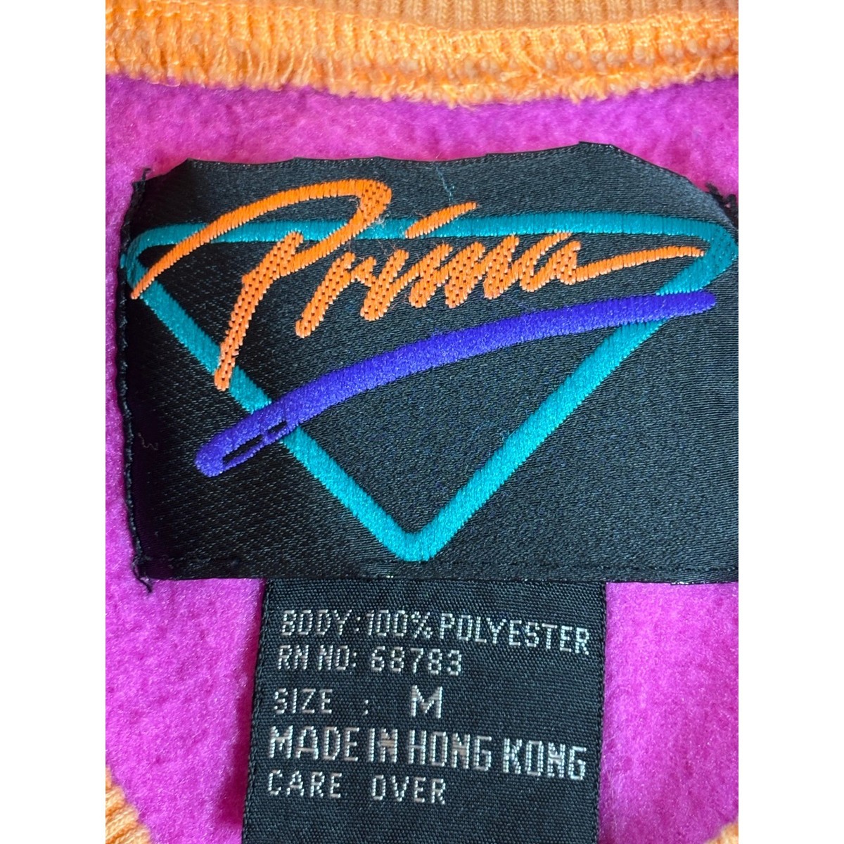 Y Vintage Prima Colorblock Fleece Sweatshirt Mens Medium 80s 90s