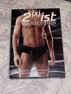 2xist Vintage 1999 WHITE LIQUID COTTON Square Cut No-Show Brief size XL NIB