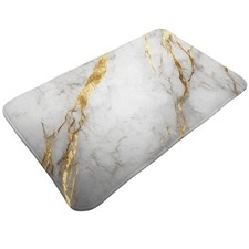 Xukor Bathroom Rugs, White Gold Marble 4 Bath Mat Soft 31.5 x 19.3, Multi01
