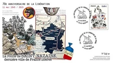 DEB14-38 : FDC "11.05.1945-2015 70 ans de la libération de la Poche de Saint-Naz